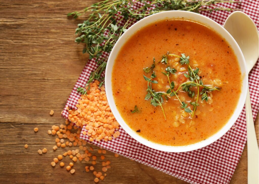 soupe d'automne ayurvédique hiver lentille corail fenouil