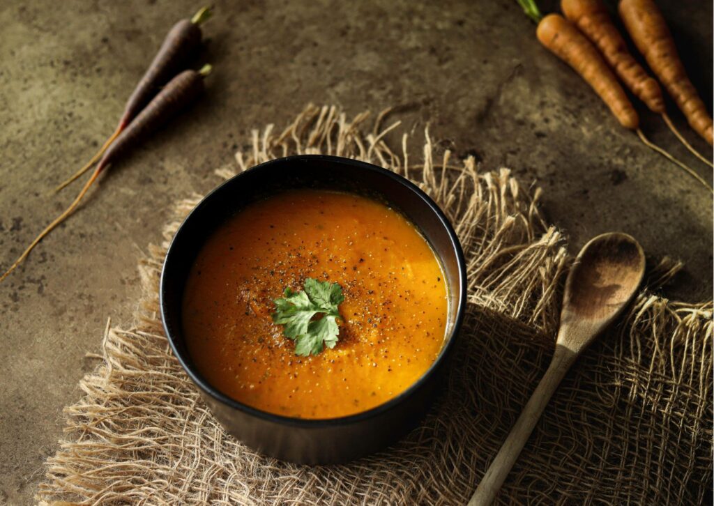 soupe d'automne ayurvédique hiver carotte coco
